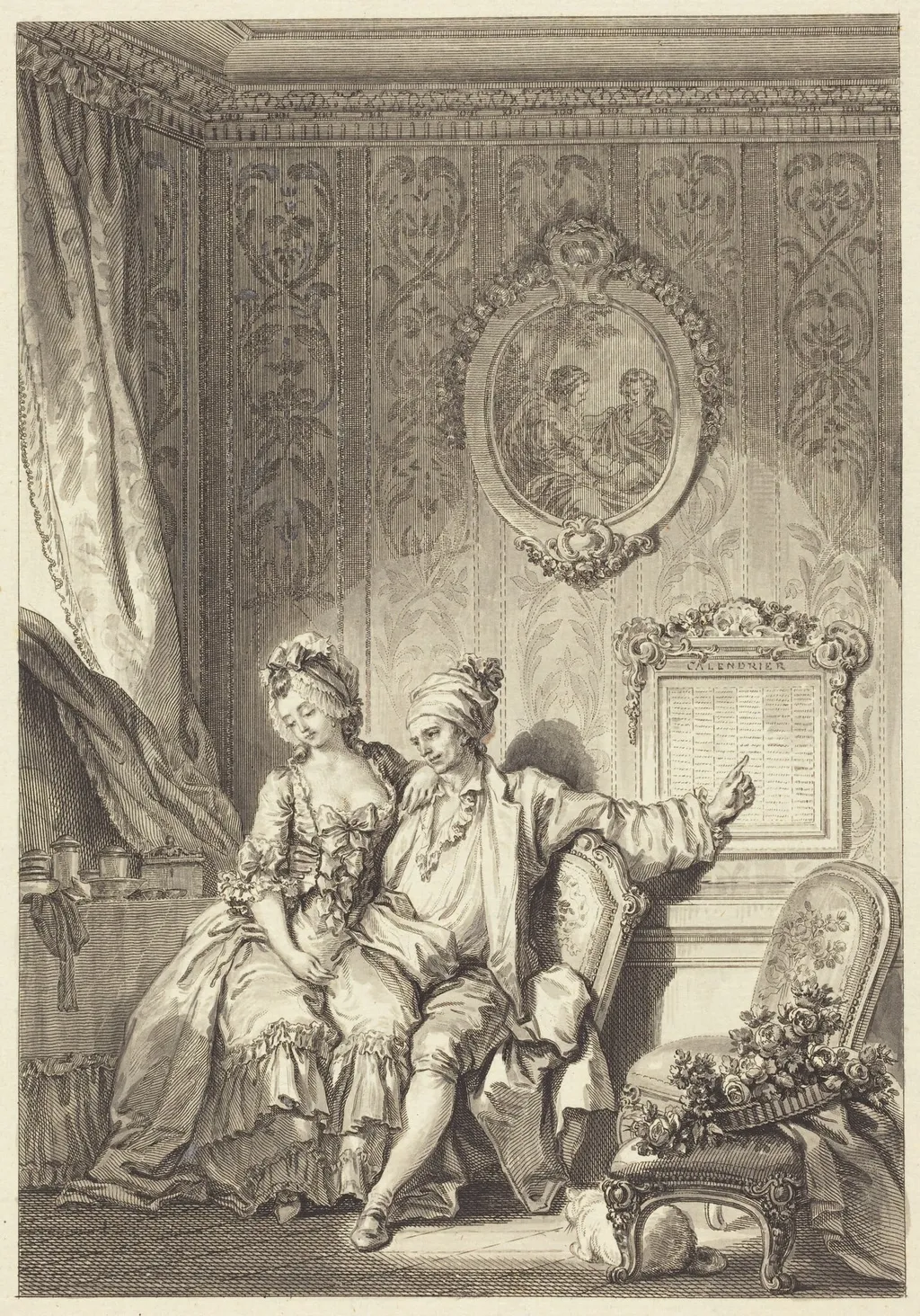 Le calendrier des viellards, by Jean Dambrun, ink, 1774