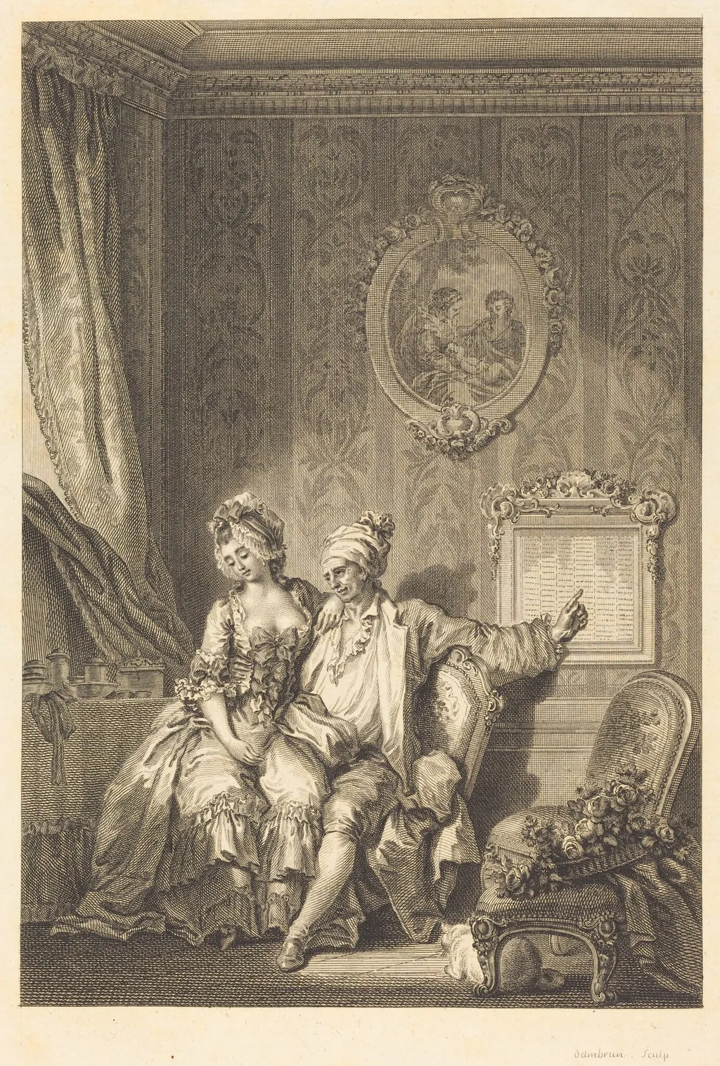 Le calendrier des viellards, by Jean Dambrun, ink, 1774