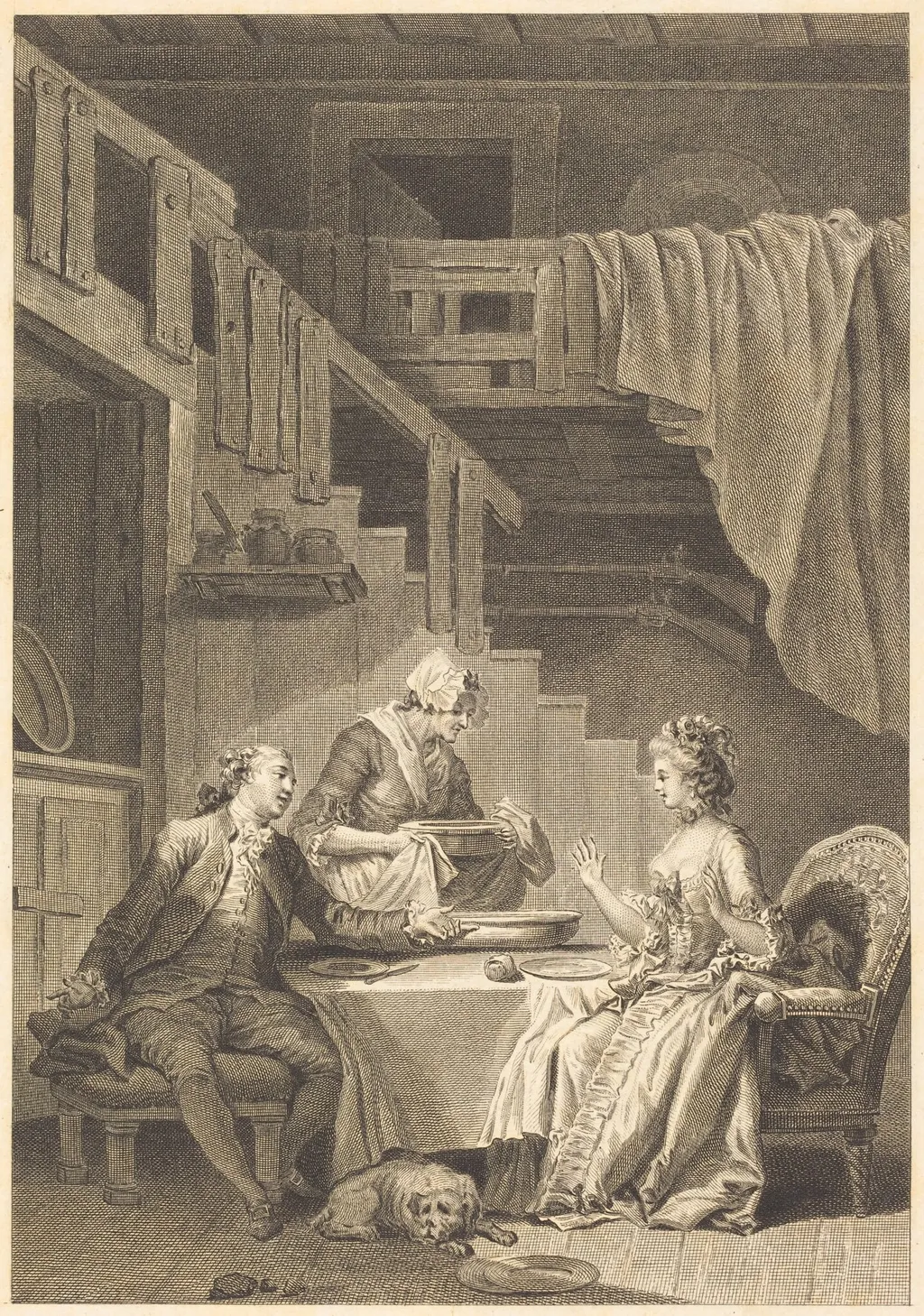 Le faucon, by Jean Dambrun, ink, 1774