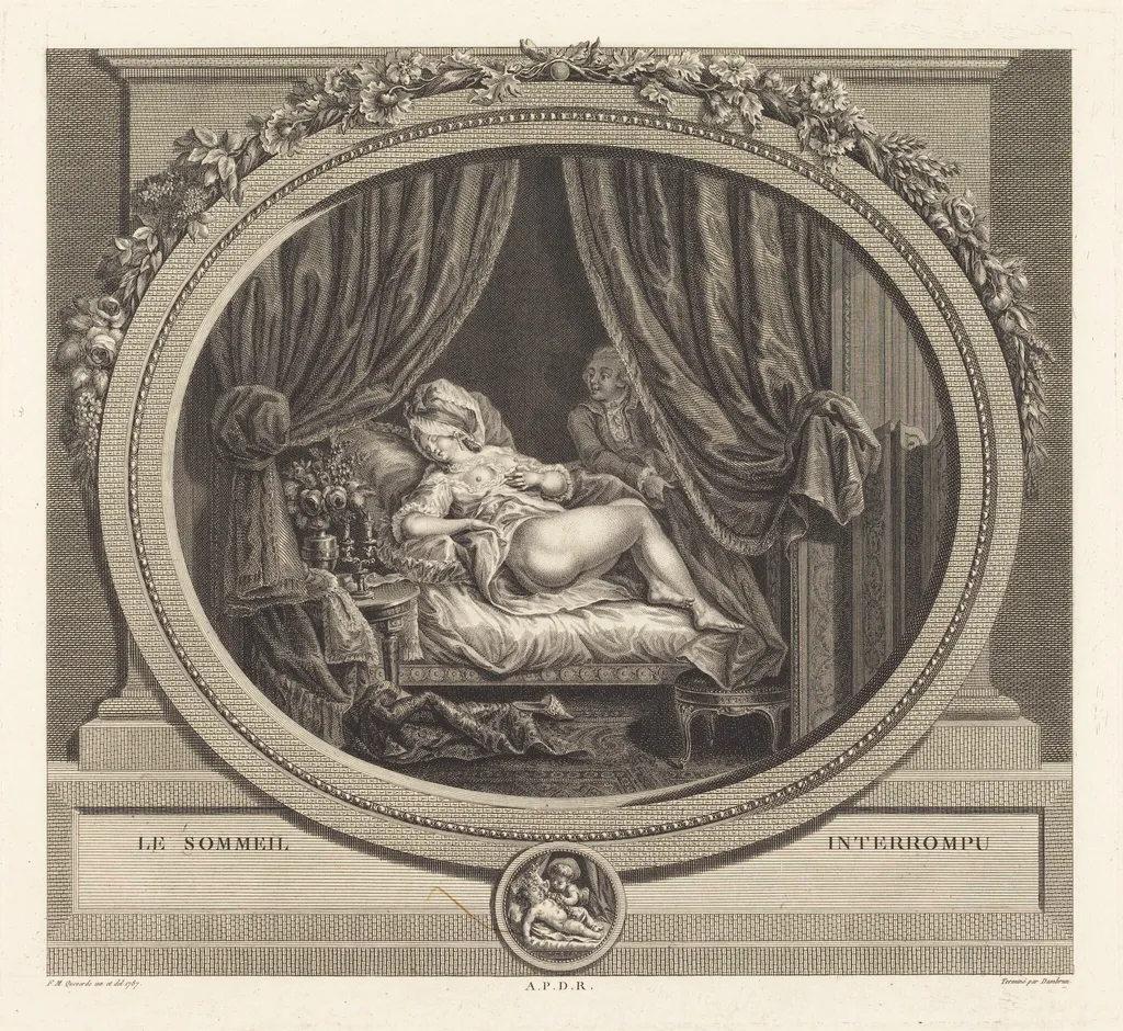 Le sommeil interrompu, by Jean Dambrun, ink, 1787