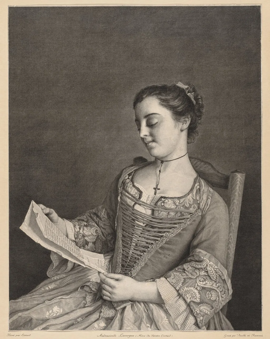 Mademoiselle Lavergne, by Jean Daulle, 1763