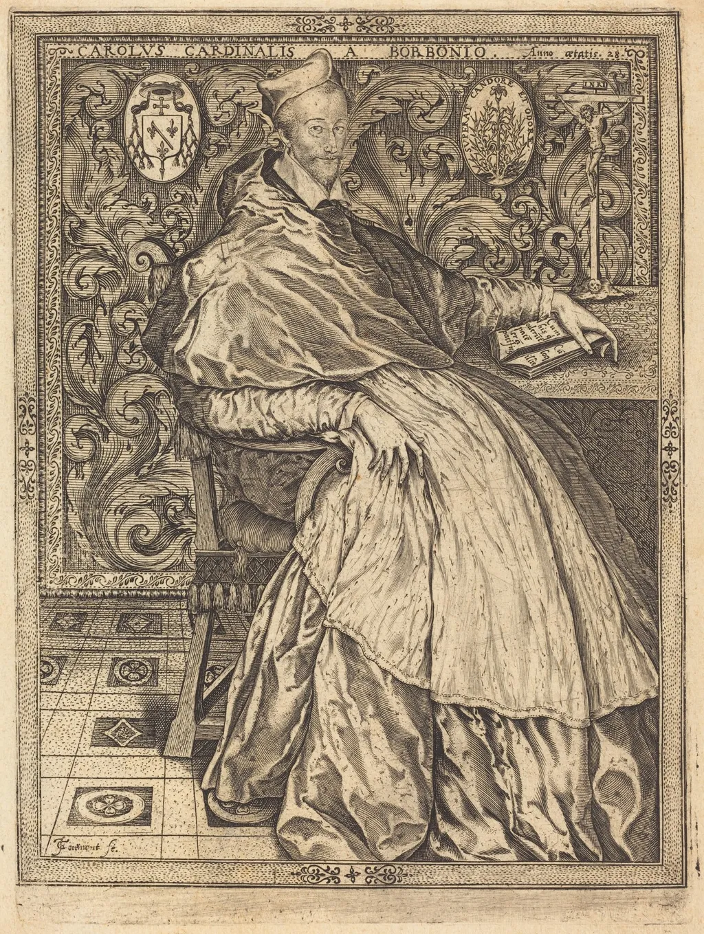 Cardinal Charles de Bourbon, by Jean de Gourmont I, ink, 1518