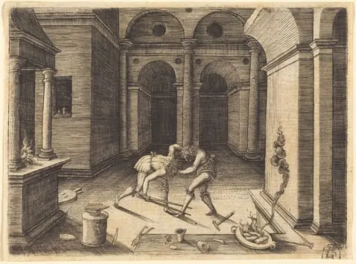 Two Apprentices Fighting, by Jean de Gourmont I