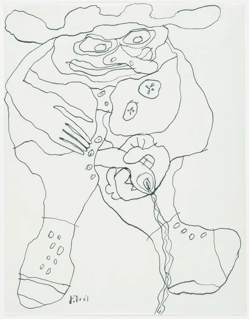 Untitled, by Jean Dubuffet, ink, 1961