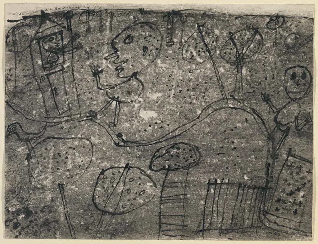 Untitled, by Jean Dubuffet, ink, 1949