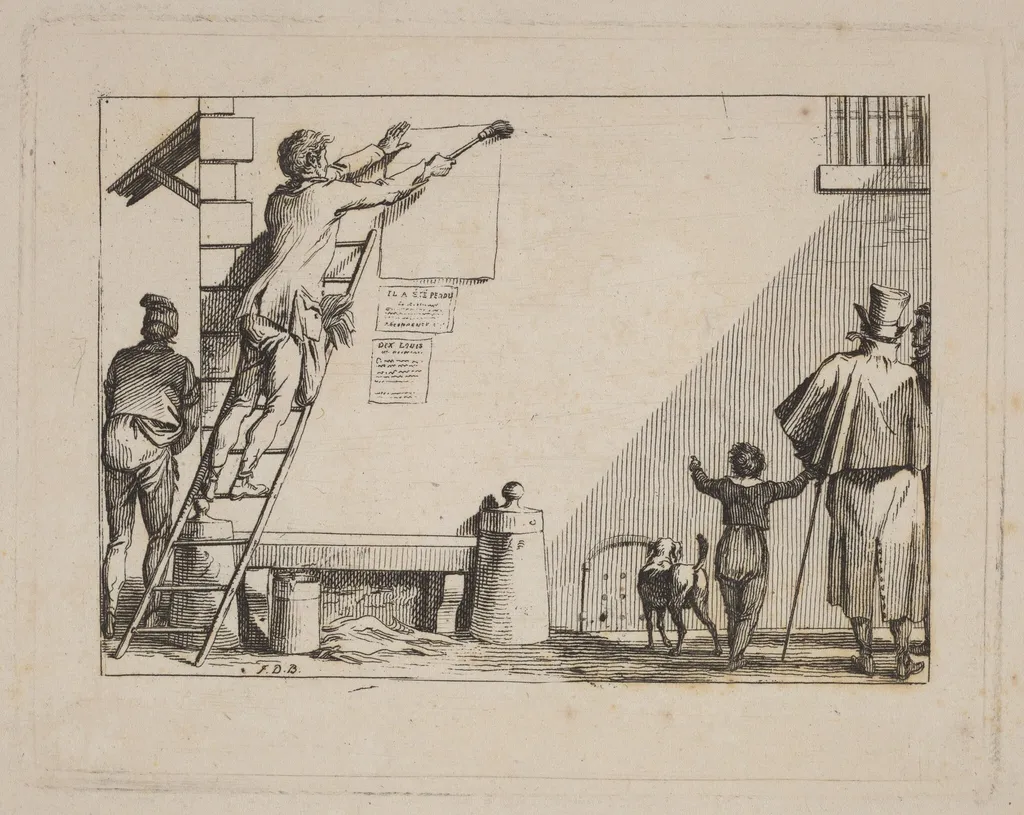 Colleur (Billposter), by Jean Duplessis-Bertaux, ink, 1802