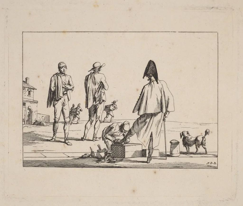 Décroteur et Ramoneur (Scraper and Chimney Sweep), by Jean Duplessis-Bertaux, ink, 1802