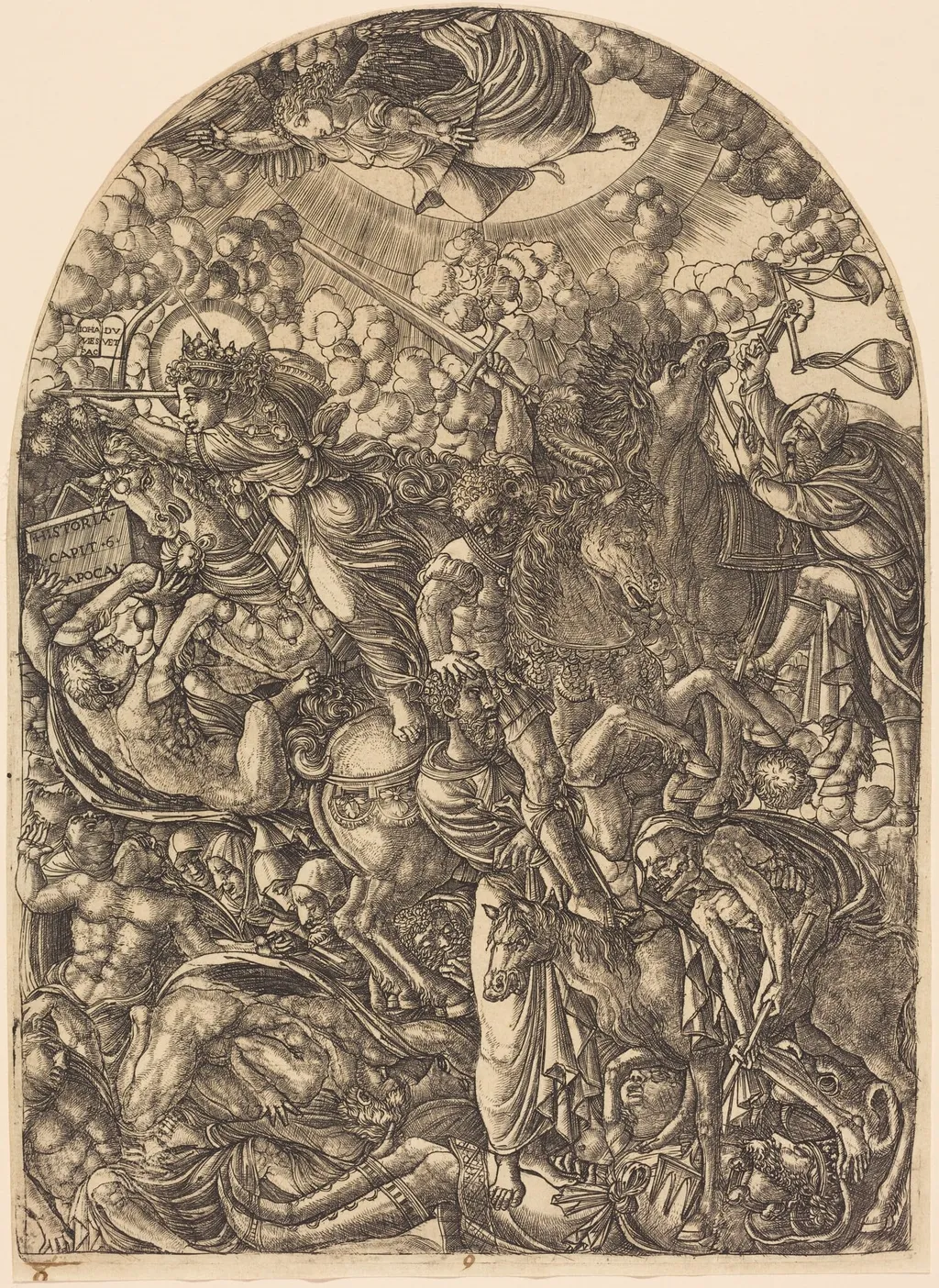 Saint John Sees the Four Horsemen, by Jean Duvet, ink, 1551