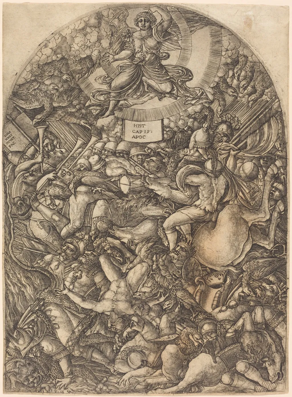 The Angel in the Sun Calling the Birds of Prey, by Jean Duvet, ink, 1551