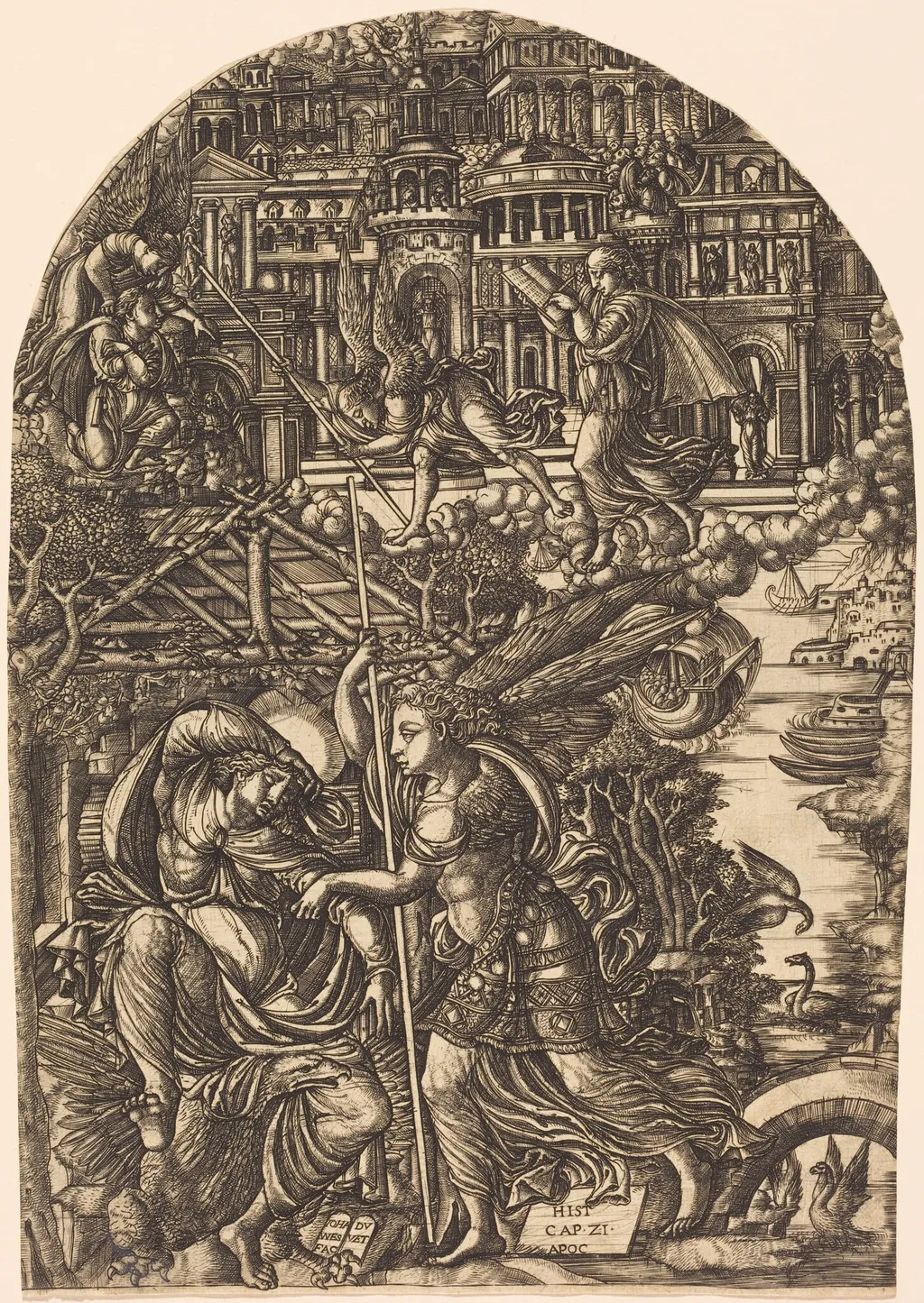 The Angel Shows Saint John the New Jerusalem, by Jean Duvet, ink, 1551