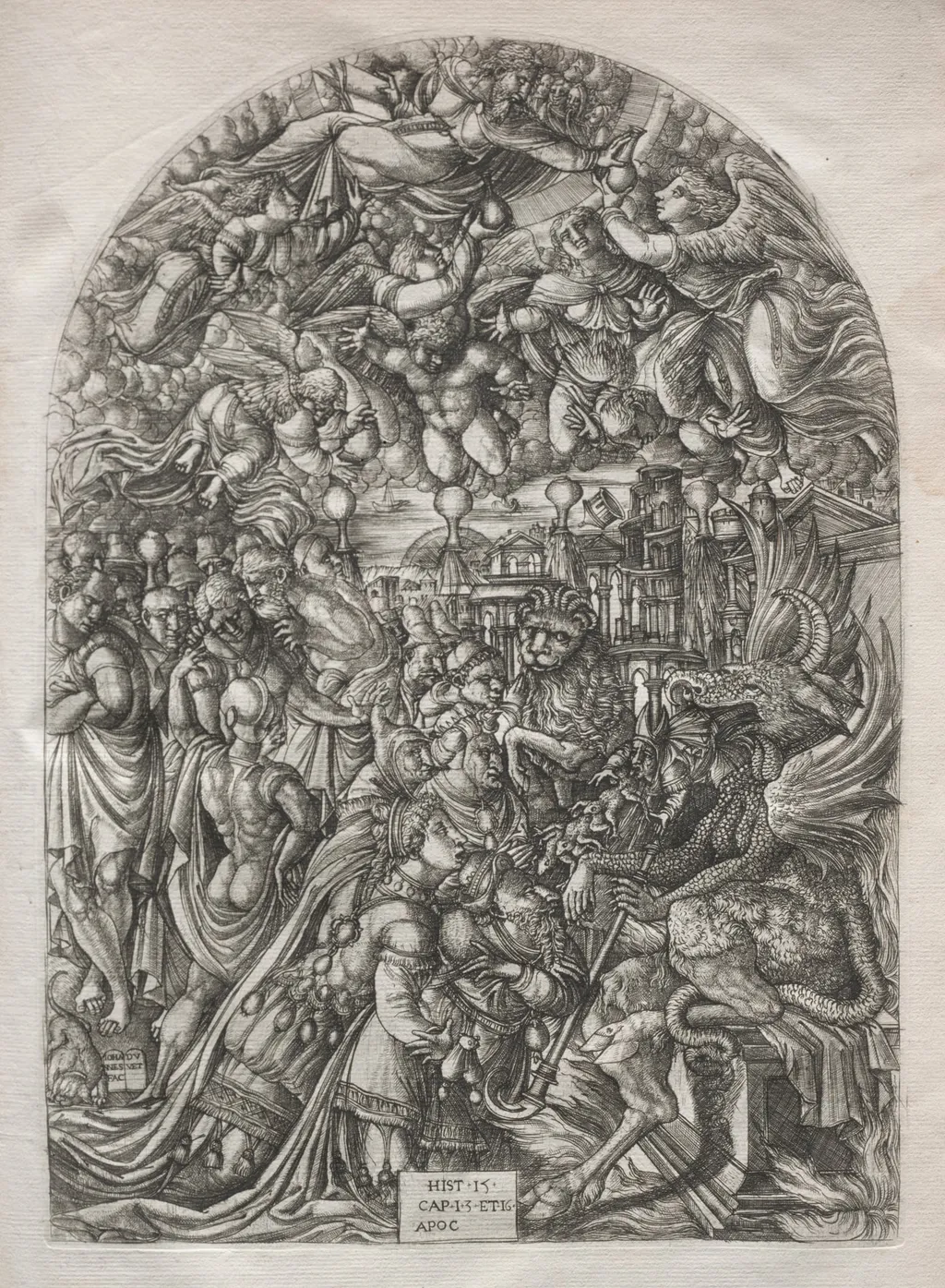 The Apocalypse: The Dragon with Two Horns and the Beast with Seven, by Jean Duvet, 1551