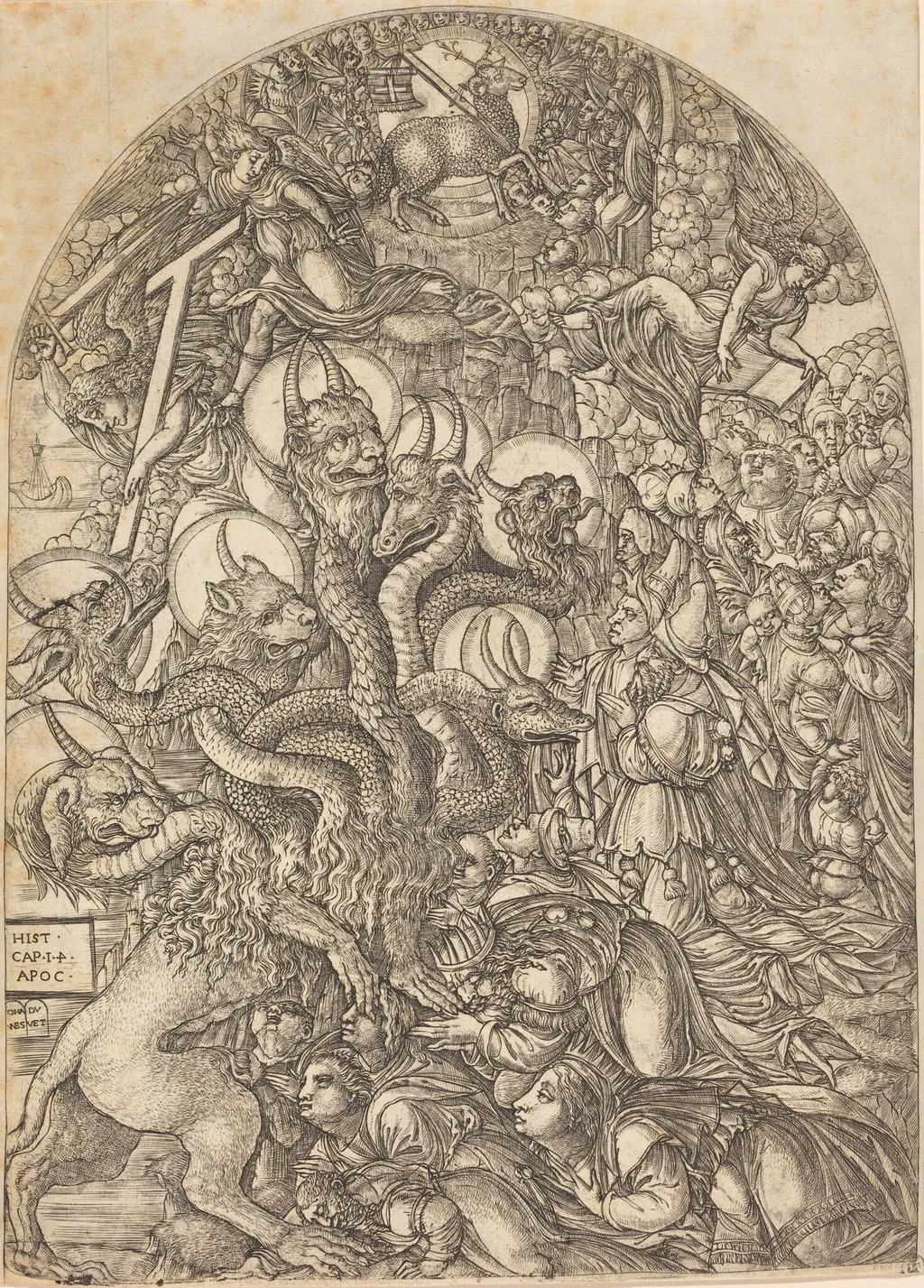 The Beast with Seven Heads and Ten Horns, by Jean Duvet, ink, 1551