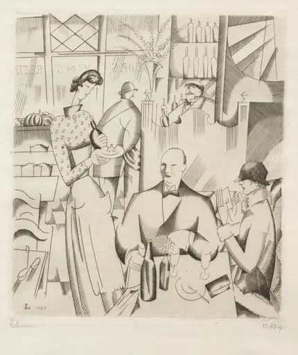 Dinner at the Bistro, by Jean-Émile Laboureur