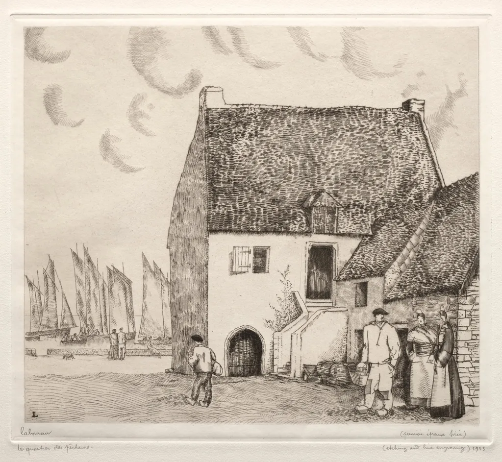 Fishermen's Quarters, by Jean-Émile Laboureur, 1933
