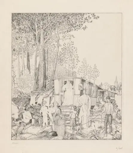 La Halte des Bohémiens, by Jean-Émile Laboureur
