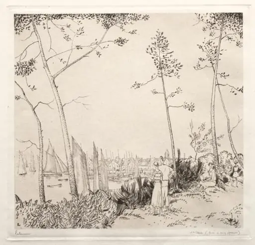 La Promenade sur le Port, by Jean-Émile Laboureur