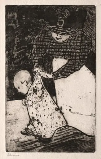 The Nursery Maid, by Jean-Émile Laboureur