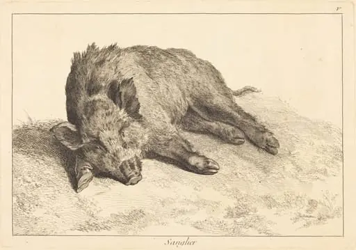 Sanglier (Wild Boar Lying Down, Head to the Left), by Jean Eric Rehn