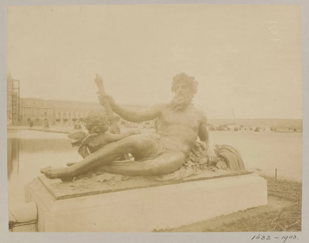 Statue of The "Rhone", Versailles, France, by Jean-Eugène-Auguste Atget, photographic, 1900
