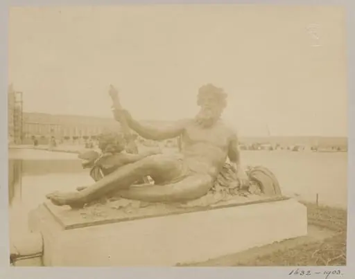 Statue of The "Rhone", Versailles, France, by Jean-Eugène-Auguste Atget
