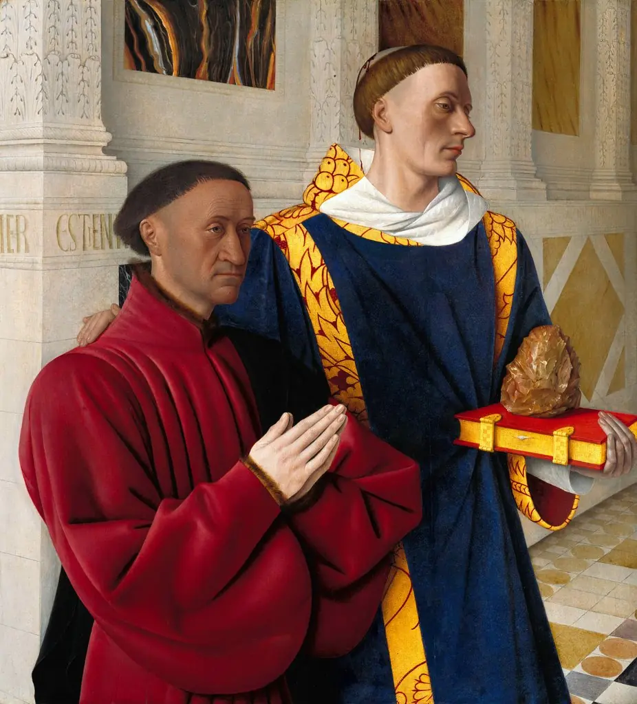 Etienne Chevalier with St. Stephen, by Jean Fouquet