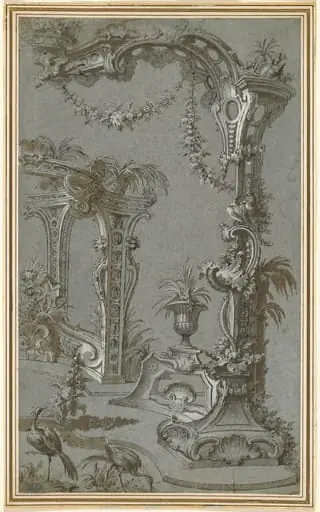 A Rococo Garden Trellis and Gazebo, by Jean-François de Cuvilliés I