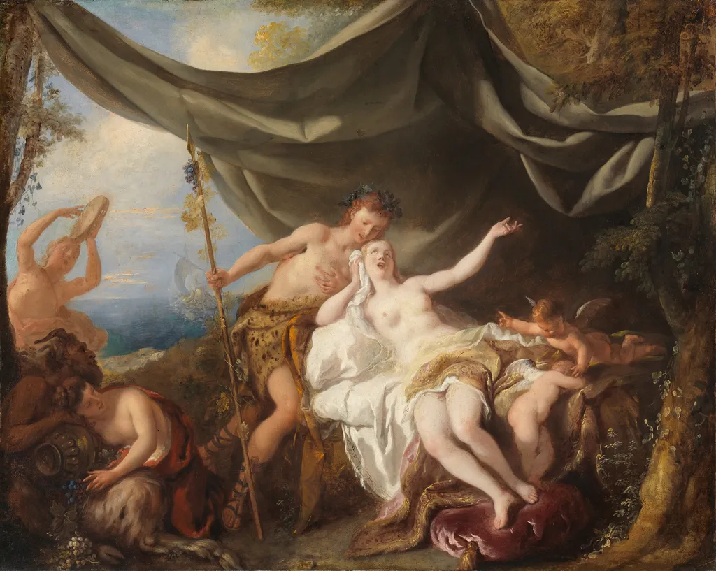 Bacchus and Ariadne, by Jean-François de Troy, oil, 1725