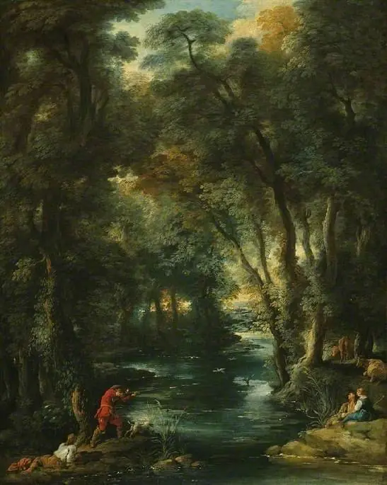 Duck-shooting in a wood, by Jean-François de Troy