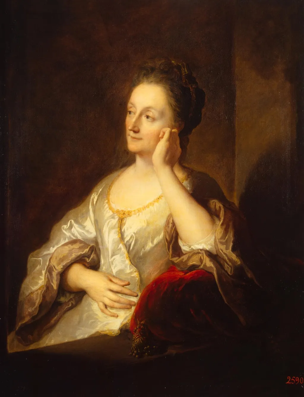 Portrait of Jeanne de Troy, the Artist's Wife, by Jean-François de Troy, oil, 1704
