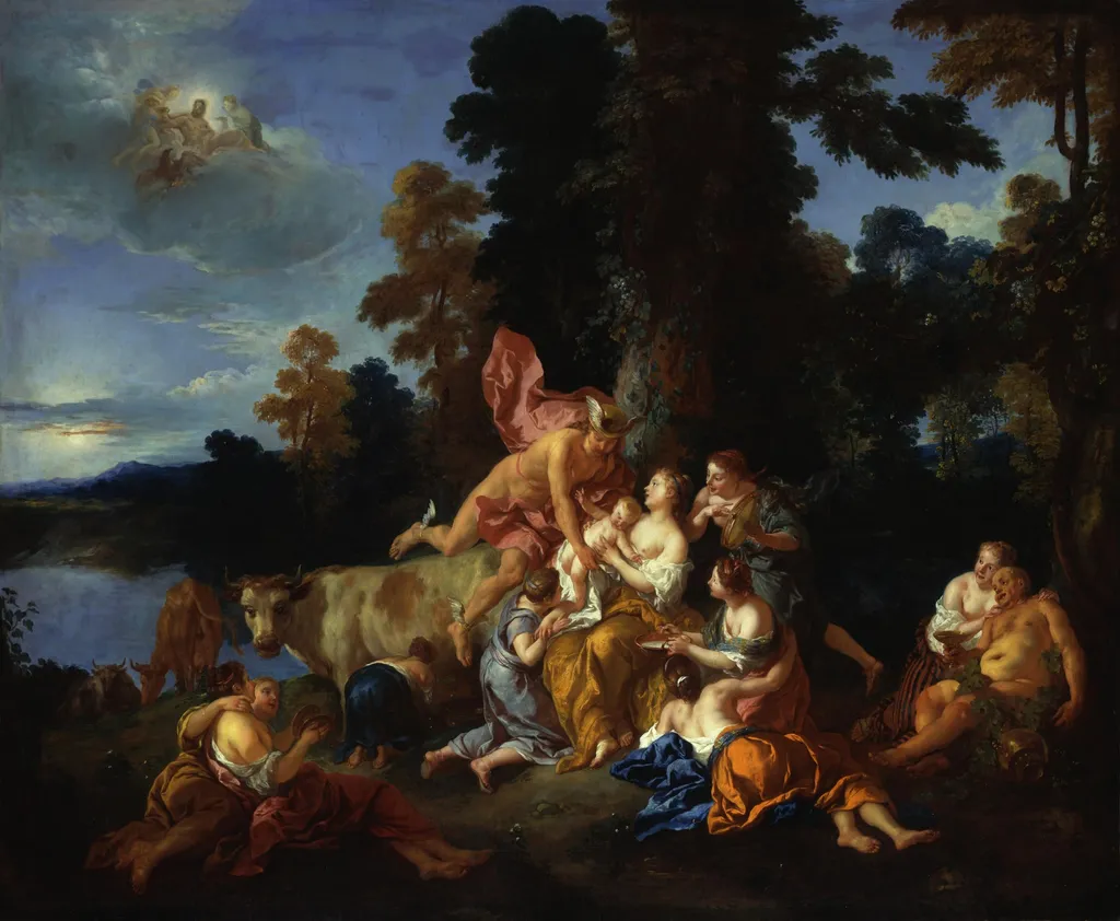 The Rearing of Bacchus, by Jean-François de Troy, oil, 1717