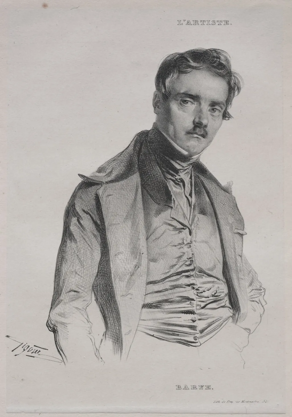 Antoine-Louis Barye, by Jean Francois Gigoux, 1840