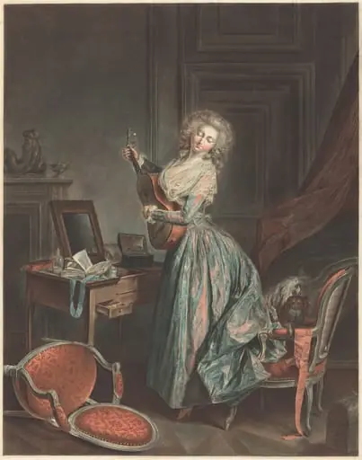 A Woman Playing the Guitar, by Jean-François Janinet