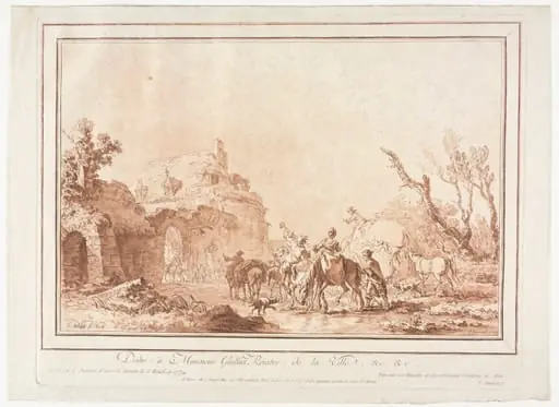 Before the Rampart of a Village, by Jean-François Janinet