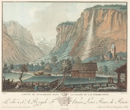 Chute de Staubbach, dans la Vallée de Lauterbrunnen (Falls at Staubbach in the Lauterbrunnen Valley), by Jean-François Janinet