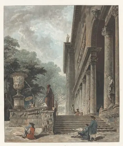 Colonnade et Jardins du Palais de Medici (Colonnade and Gardens of the Palazzo Medici), by Jean-François Janinet