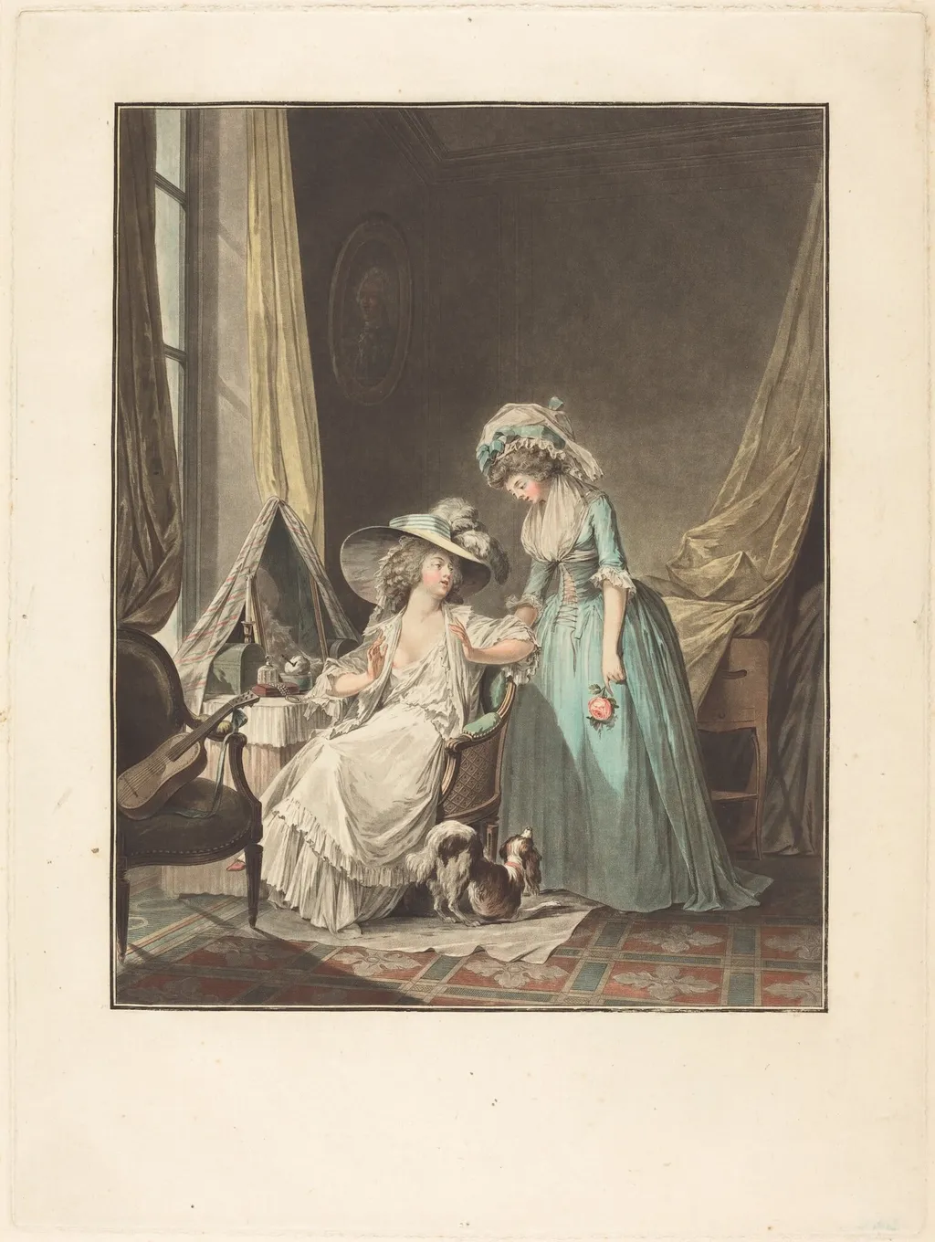 L'aveu difficile (The Difficult Confession), by Jean-François Janinet, ink, 1787