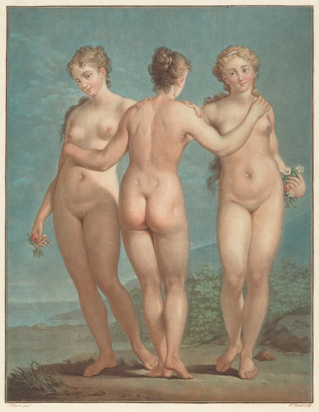 Les trois graces, by Jean-François Janinet, ink, 1786