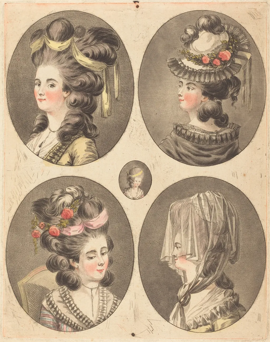 Modeles de coiffures, by Jean-François Janinet, crayon, 1783