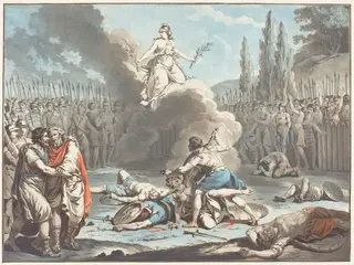 The Combat of the Horatii and the Curatii, by Jean-François Janinet, 1783