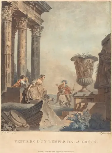 Vestiges d'un temple de la Grece, by Jean-François Janinet
