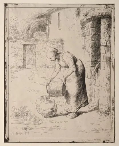 A Woman Emptying a Bucket, by Jean François Millet