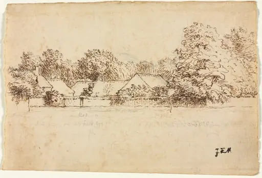 Cottages, by Jean François Millet