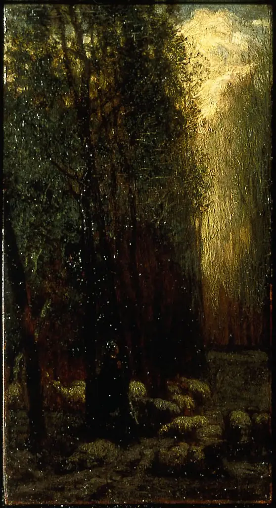 Forest with Shepherdess and Sheep, by Jean François Millet