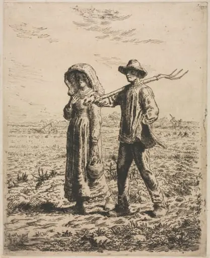 Going to work, by Jean François Millet