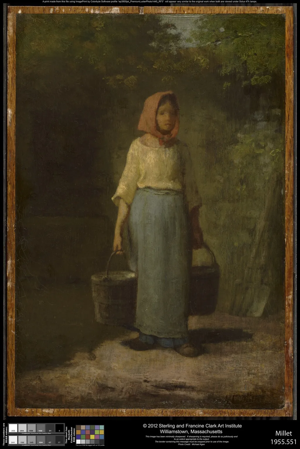 Peasant Girl Returning from the Well, by Jean François Millet, oil, 1860