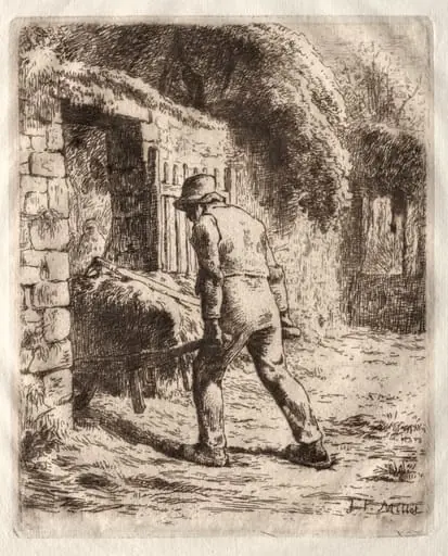 Peasant with a Wheelbarrow, by Jean François Millet