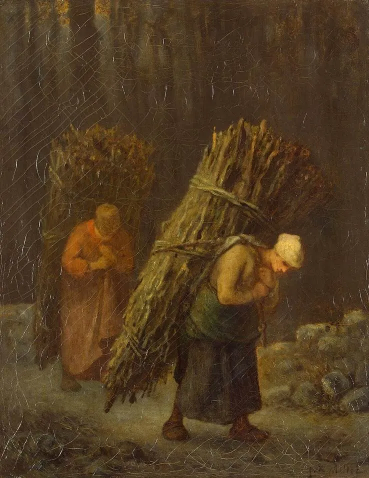 Peasant Women with Brushwood, by Jean François Millet, oil, 1852