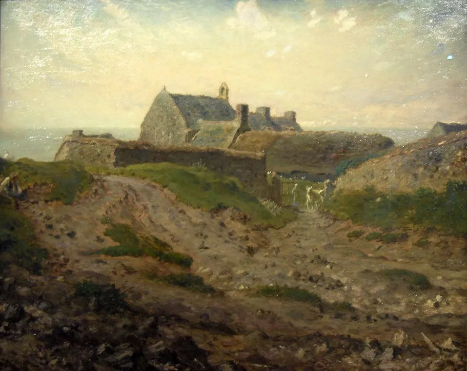 Priory at Vauville, Normandy, by Jean François Millet, oil, 1854