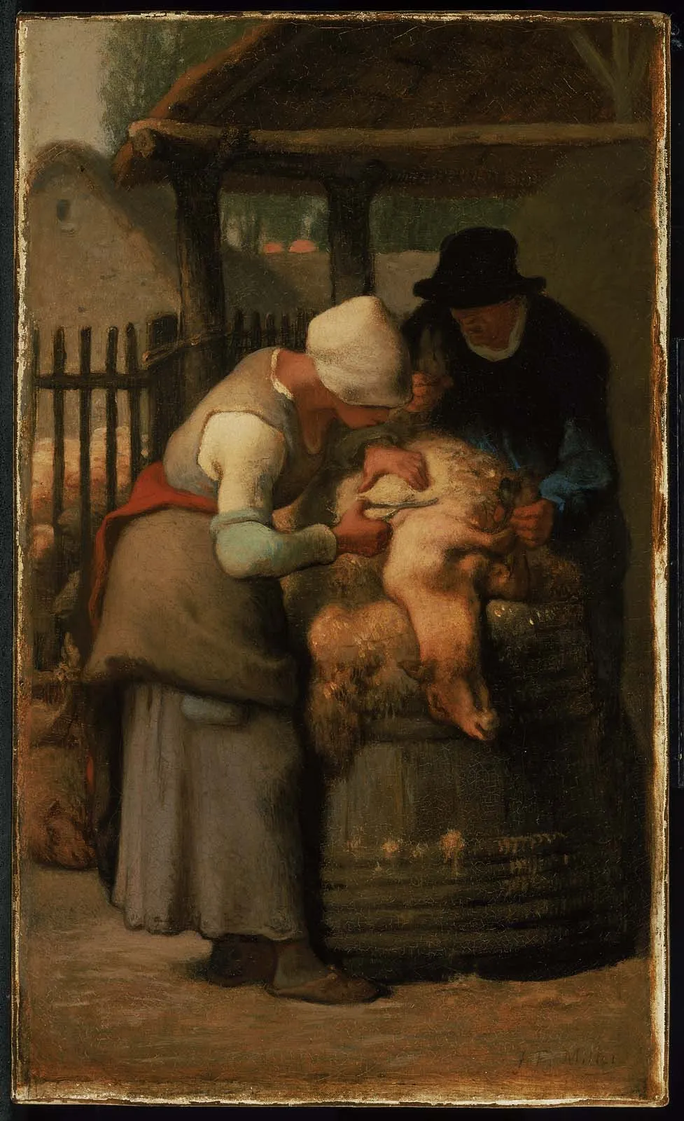Shearing Sheep, by Jean François Millet, oil, 1852