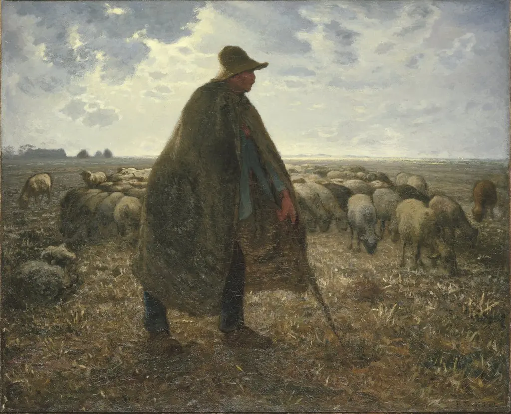 Shepherd Tending His Flock, by Jean François Millet